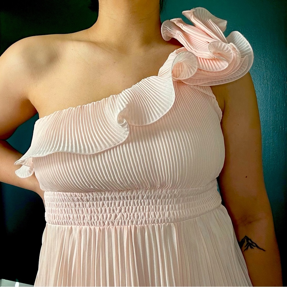 Pink ruffled dress